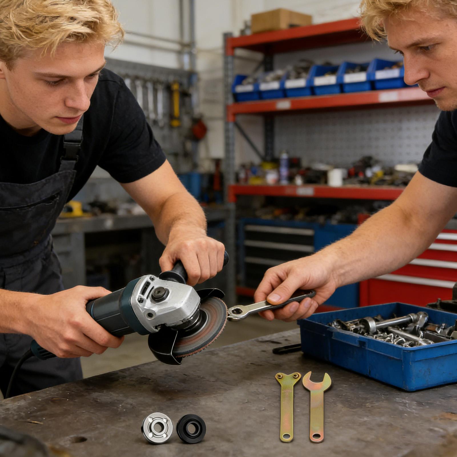 Tools In Electrical Workshop - Set di chiavi per smerigliatrice angolare