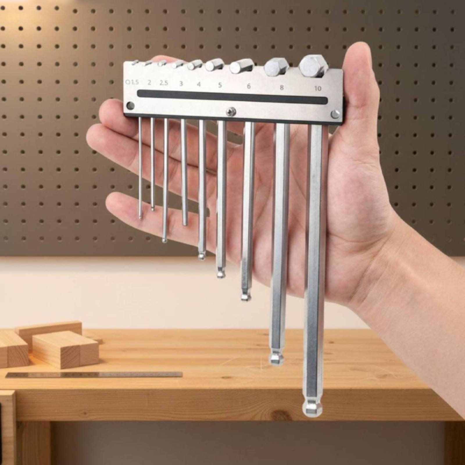 Workshop Tools Wall - Portachiavi esagonali da parete in metallo,