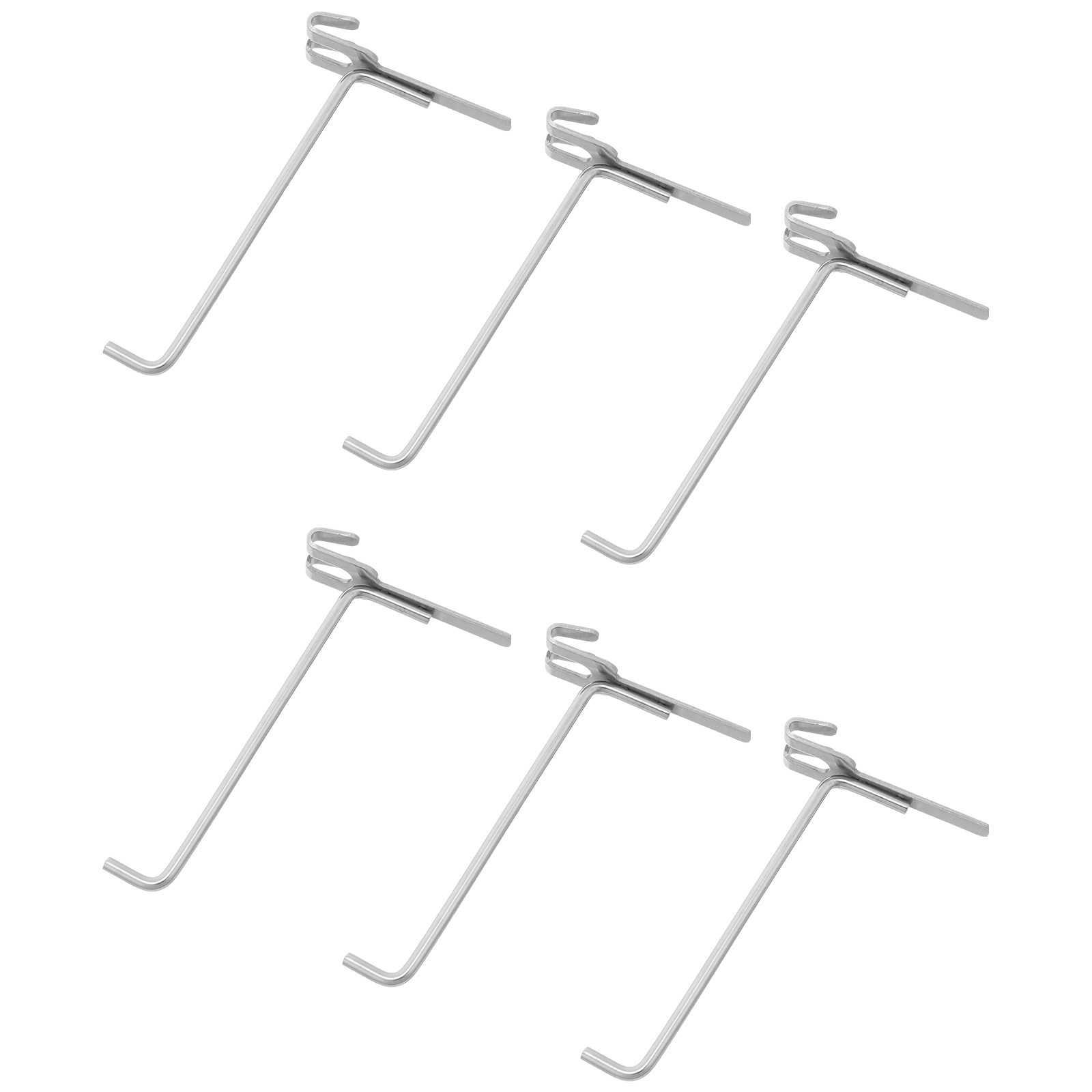 Workshop Tools Shelf - 6 Pezzi Ganci in Acciaio Inox