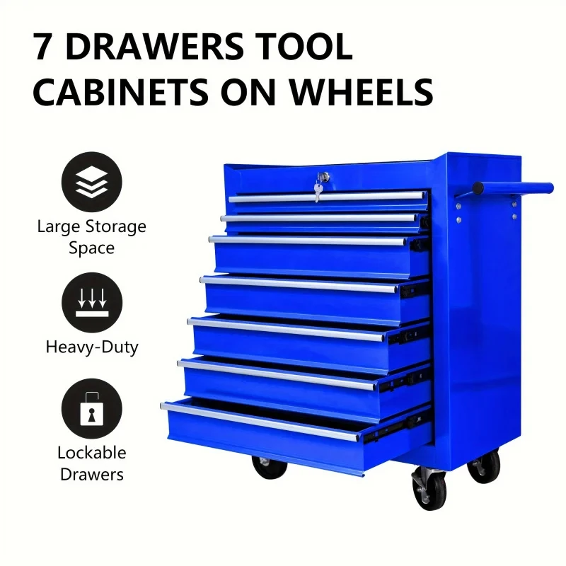 Tools At Workshop - Carrello Portautensili Blu Multifunzionale a 7