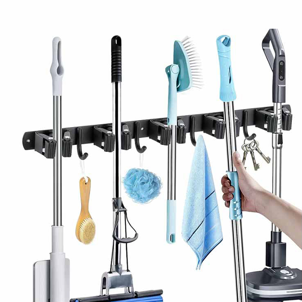 Workshop Tools On Wall - Porta-mop e scopa in acciaio inox,