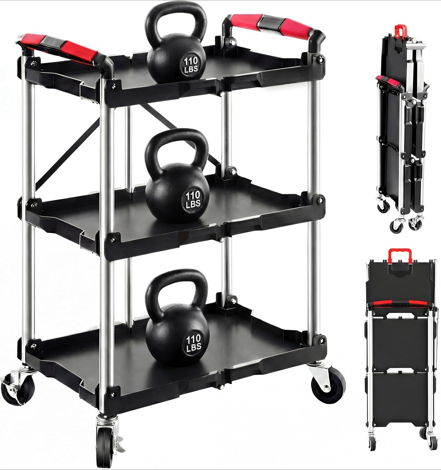 Workshop Tools Shelf - Carrello di Servizio Pieghevole a 3