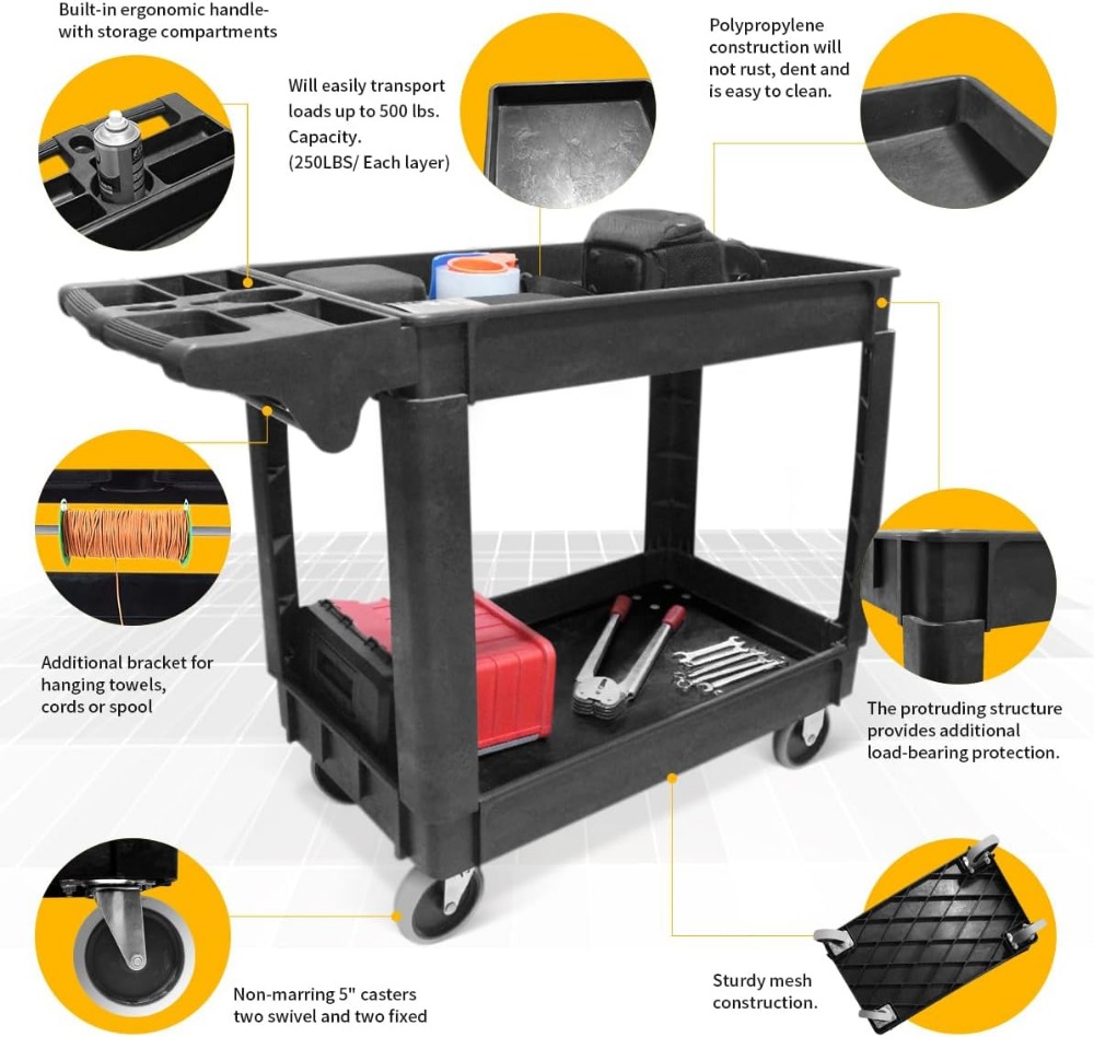 Carrello di Servizio a 2 Ripia - Workshop Tools Shelf recensione e prezzo